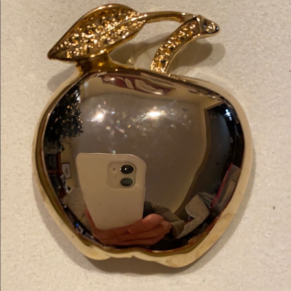 Gold Tone Apple Brooch